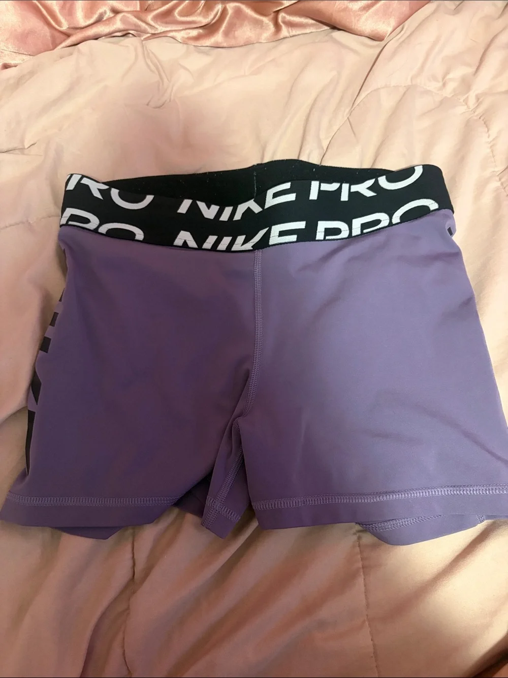 Nike Pro Lavender Women's Bike Shorts with Black Logo Waistband